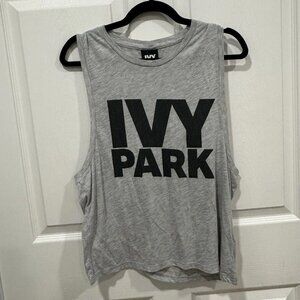 IVY PARK Gray Logo‎ Workout Exercise Muscle Tank Top Size Small S